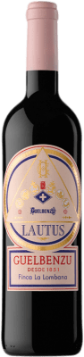 45,95 € Бесплатная доставка | Красное вино Guelbenzu Lautus I.G.P. Vino de la Tierra Ribera del Queiles Арагон Испания Tempranillo — Темпранильо, Merlot — Мерло, Cabernet Sauvignon — Каберне Совиньон, Graciano — Грасиано Бутылка 75 cl
