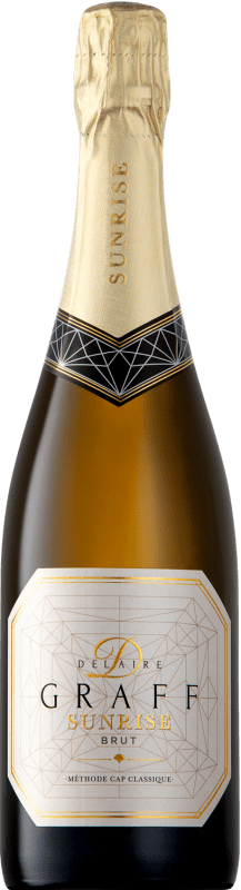 44,95 € 免费送货 | 白起泡酒 Delaire Graff Sunrise Brut — 起泡酒 干型 经典 I.G. Stellenbosch 斯泰伦博斯 南非 Cabernet Franc — 品丽珠, Chardonnay — 莎当妮, Chenin — 白诗南 瓶装 75 cl