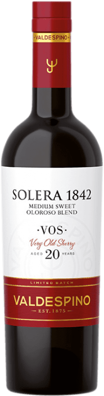 81,95 € Free Shipping | Sweet wine Valdespino Solera 1842 Oloroso V.O.S. D.O. Jerez-Xérès-Sherry Andalusia Spain Palomino Fino, Pedro Ximénez Medium Bottle 50 cl
