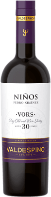 162,95 € 免费送货 | 甜葡萄酒 Valdespino Niños VORS Very Old Rare Sherry — 极其稀有陈年雪莉酒 D.O. Jerez-Xérès-Sherry 安达卢西亚 西班牙 Pedro Ximénez 中瓶装 50 cl