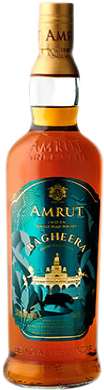 86,95 € Envío gratis | Whisky Single Malt Amrut Indian Bagheera India Botella 70 cl