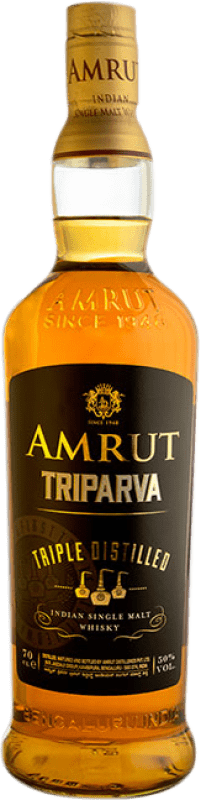 224,95 € Free Shipping | Whisky Single Malt Amrut Indian Triparva Triple Distilled India Bottle 70 cl