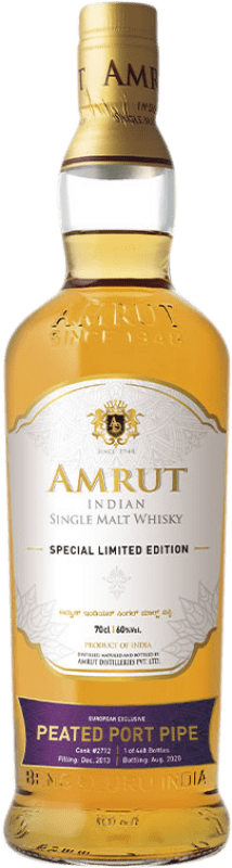 273,95 € Spedizione Gratuita | Whisky Single Malt Amrut Indian Single Cask Peated Port Pipe India Bottiglia 70 cl