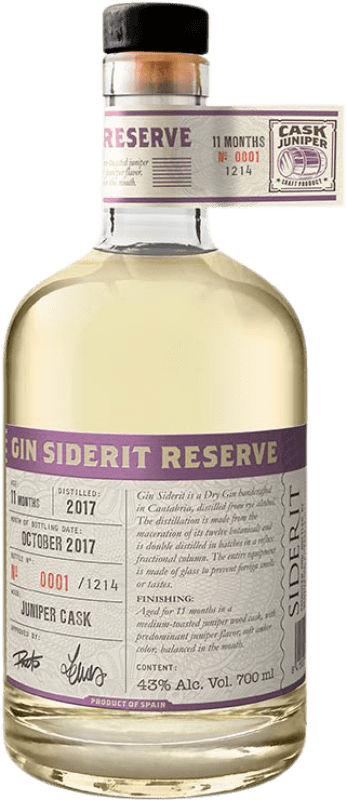 54,95 € Envío gratis | Ginebra Siderit Cask Juniper Reserva España Botella 70 cl
