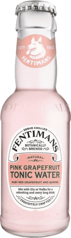 6,95 € Spedizione Gratuita | Scatola da 4 unità Bibite Fentimans Regno Unito Bottiglietta 20 cl Pink Grapefruit — Pompelmo Rosa, Tonic Water — Tonica