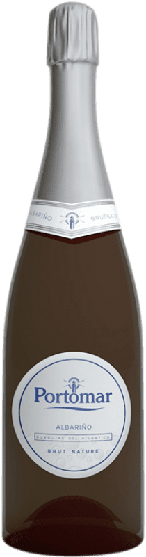 17,95 € 免费送货 | 白起泡酒 Portomar Brut Nature D.O. Rías Baixas 加利西亚 西班牙 Albariño 瓶子 75 cl
