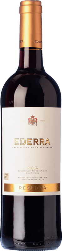 15,95 € Envio grátis | Vinho tinto Bodegas Bilbaínas Ederra Reserva D.O.Ca. Rioja La Rioja Espanha Tempranillo, Grenache, Mazuelo, Carignan Garrafa 75 cl