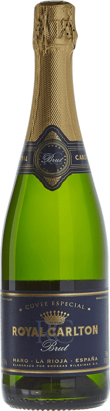 14,95 € Free Shipping | White Sparkling Wine Bodegas Bilbaínas Royal Carlton Brut Nature Reserve — Aged D.O. Cava Catalonia Spain Malvasia, Macabeo Bottle 75 cl