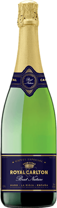 14,95 € Бесплатная доставка | Белое игристое вино Bodegas Bilbaínas Carlton Brut Nature — Брют Натюр Royal — Королевский Резерва D.O. Cava Каталония Испания Malvasia — Мальвасия, Macabeo — Макабео 75 cl