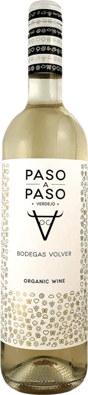 5,95 € Бесплатная доставка | Белое вино Volver Paso a Paso молодое I.G.P. Vino de la Tierra de Castilla Castilla la Mancha y Madrid Испания Macabeo — Макабео, Verdejo — Вердехо Organic — Органический Бутылка 75 cl