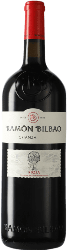 84,95 € Бесплатная доставка | Красное вино Ramón Bilbao Crianza — Крианса D.O.Ca. Rioja Ла-Риоха Испания Tempranillo — Темпранильо Специальная бутылка 5 L