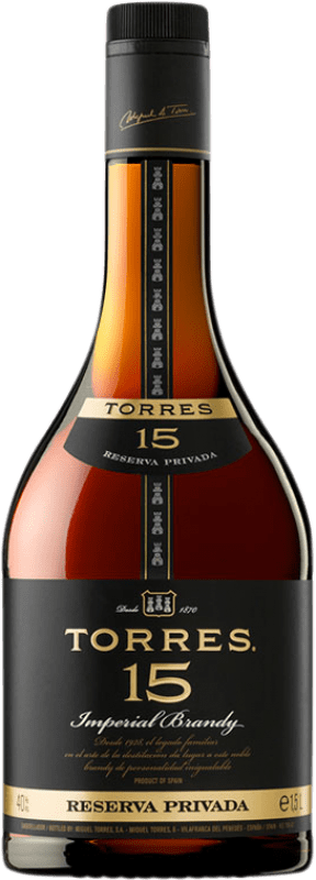 32,95 € Бесплатная доставка | Бренди Torres D.O. Catalunya Каталония Испания 15 Лет бутылка 70 cl