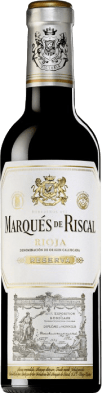 13,95 € Spedizione Gratuita | Vino Rosso Marqués de Riscal Riserva D.O.Ca. Rioja La Rioja Spagna Tempranillo, Graciano, Mazuelo, Cariñena — Carignano Mezza Bottiglia 37 cl