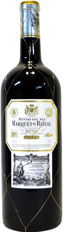 125,95 € Envio grátis | Vinho tinto Marqués de Riscal Reserva D.O.Ca. Rioja La Rioja Espanha Tempranillo, Graciano, Mazuelo, Carignan Garrafa Jéroboam-Duplo Magnum 3 L