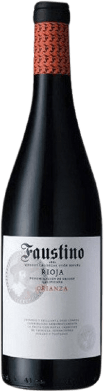 9,95 € Kostenloser Versand | Rotwein Faustino Crianza — Kurze Fassreifung D.O.Ca. Rioja La Rioja Spanien Tempranillo Flasche 75 cl