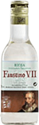2,95 € Free Shipping | White wine Faustino VII Joven D.O.Ca. Rioja The Rioja Spain Macabeo Small Bottle 18 cl