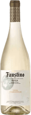 8,95 € 送料無料 | 白ワイン Faustino 若い D.O.Ca. Rioja ラ・リオハ スペイン Viura, Chardonnay ボトル 75 cl