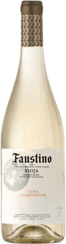 8,95 € Envío gratis | Vino blanco Faustino Joven D.O.Ca. Rioja La Rioja España Viura, Chardonnay Botella 75 cl