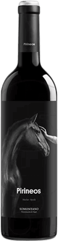 10,95 € Бесплатная доставка | Красное вино Pirineos D.O. Somontano Арагон Испания Merlot — Мерло, Syrah — Сира Бутылка 75 cl