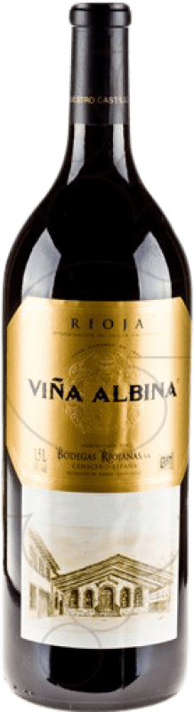 16,95 € Spedizione Gratuita | Vino rosso Bodegas Riojanas Viña Albina Selección Riserva D.O.Ca. Rioja La Rioja Spagna Tempranillo, Graciano, Mazuelo, Carignan Bottiglia Magnum 1,5 L