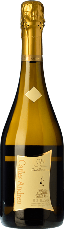 17,95 € Envio grátis | Espumante Branco Carles Andreu Brut Nature — Bruto Natural Reserva D.O. Cava Catalunha Espanha Macabeo, Chardonnay, Parellada Garrafa 75 cl