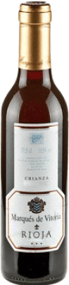 4,95 € Spedizione Gratuita | Vino Rosso Marqués de Vitoria Crianza — Invecchiato in Botte D.O.Ca. Rioja La Rioja Spagna Tempranillo Mezza Bottiglia 37 cl