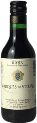 2,95 € Бесплатная доставка | Красное вино Marqués de Vitoria старения D.O.Ca. Rioja Ла-Риоха Испания Tempranillo Маленькая бутылка 18 cl