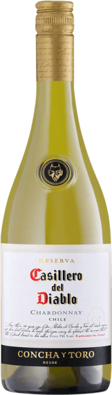 10,95 € Бесплатная доставка | Белое вино Concha y Toro Casillero del Diablo молодое Чили Chardonnay — Шардоне Бутылка 75 cl