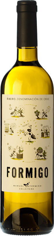 9,95 € Free Shipping | White wine Formigo Joven D.O. Ribeiro Galicia Spain Torrontés, Godello, Loureiro, Palomino Fino, Treixadura, Albariño Bottle 75 cl