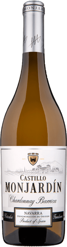 14,95 € Kostenloser Versand | Weißwein Castillo de Monjardín Holzfassveredelter D.O. Navarra Navarra Spanien Chardonnay Flasche 75 cl