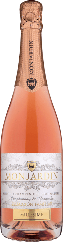 13,95 € Kostenloser Versand | Rosé Sekt Castillo de Monjardín Brut Nature Millésimé Reserve — Gereift Aragón Spanien Garnacha — Grenache, Chardonnay Flasche 75 cl