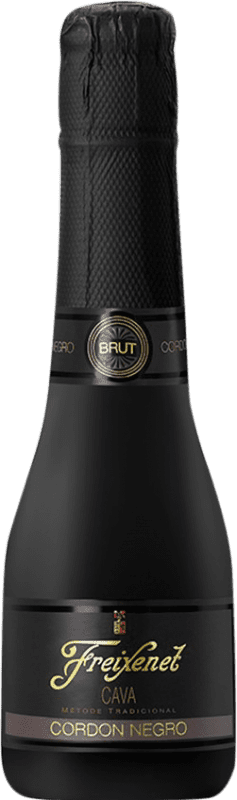 4,95 € Envio grátis | Espumante branco Freixenet Cordón Negro Mini Black Brut Reserva D.O. Cava Catalunha Espanha Macabeo, Xarel·lo, Parellada Garrafa Pequena 20 cl