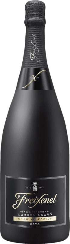 21,95 € Free Shipping | White Sparkling Wine Freixenet Cordón Negro Brut Selection Reserve — Aged D.O. Cava Catalonia Spain Macabeo, Xarel·lo, Parellada Magnum Bottle 1,5 L