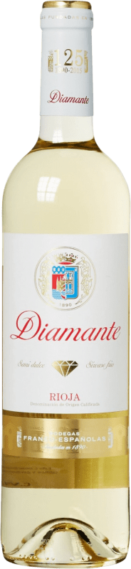 5,95 € 送料無料 | 白ワイン Bodegas Franco Españolas Diamante セミドライ セミスイート 若い D.O.Ca. Rioja ラ・リオハ スペイン Malvasía, Macabeo ボトル 75 cl