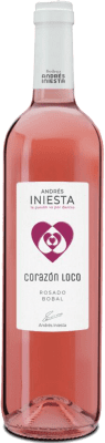 9,95 € Бесплатная доставка | Розовое вино Iniesta Corazón Loco молодое I.G.P. Vino de la Tierra de Castilla Castilla la Mancha y Madrid Испания Bobal — Бобаль Бутылка 75 cl