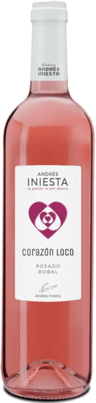 9,95 € Kostenloser Versand | Roséwein Iniesta Corazón Loco Jung I.G.P. Vino de la Tierra de Castilla Castilla la Mancha y Madrid Spanien Bobal Flasche 75 cl