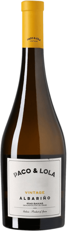 32,95 € 免费送货 | 白酒 Paco & Lola Vintage 岁 D.O. Rías Baixas 加利西亚 西班牙 Albariño 瓶子 75 cl