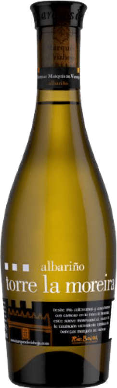 7,95 € 免费送货 | 白酒 Marqués de Vizhoja Torre la Moreira 年轻的 D.O. Rías Baixas 加利西亚 西班牙 Albariño 半瓶 37 cl
