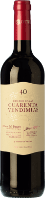12,95 € 免费送货 | 红酒 Cuatro Rayas Cuarenta Vendimias 岁 D.O. Ribera del Duero 卡斯蒂利亚莱昂 西班牙 Tempranillo 瓶子 75 cl