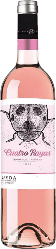 8,95 € Envio grátis | Vinho Rosé Cuatro Rayas Jovem D.O. Rueda Castela e Leão Espanha Tempranillo 75 cl