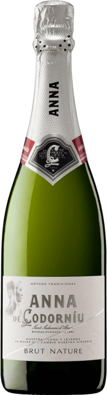 11,95 € Envío gratis | Espumoso Blanco Codorníu Anna Brut Nature Reserva D.O. Cava Cataluña España Macabeo, Xarel·lo, Chardonnay, Parellada Botella 75 cl