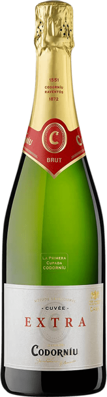 9,95 € Бесплатная доставка | Белое игристое вино Codorníu Extra Brut — Экстра Брют Резерва D.O. Cava Каталония Испания Macabeo — Макабео, Xarel·lo — Шарелло, Chardonnay — Шардоне, Parellada — Парельяда 75 cl