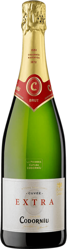 9,95 € Envio grátis | Espumante branco Codorníu Extra Brut Reserva D.O. Cava Catalunha Espanha Macabeo, Xarel·lo, Chardonnay, Parellada Garrafa 75 cl