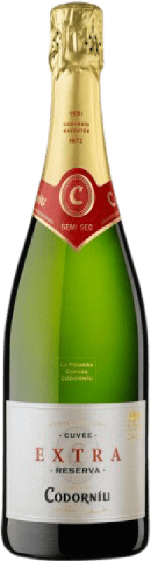 8,95 € Envío gratis | Espumoso Blanco Codorníu Semiseco Extra D.O. Cava Cataluña España Macabeo, Xarel·lo, Parellada Botella 75 cl