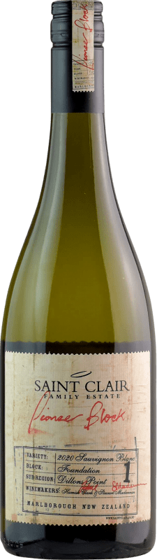 39,95 € Free Shipping | White wine Saint Clair Pioneer Block 1 Foundation Aged New Zealand Sauvignon White Bottle 75 cl