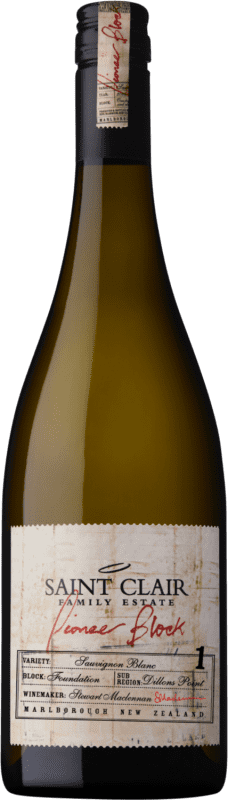 32,95 € Kostenloser Versand | Weißwein Saint Clair Pioneer Block 1 Foundation Crianza — Kurze Fassreifung Neuseeland Sauvignon Flasche 75 cl