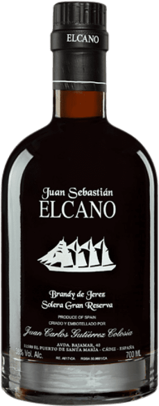 68,95 € Envio grátis | Brandy Conhaque Gutiérrez Colosía Juan Sebastián El Cano Espanha Garrafa 70 cl