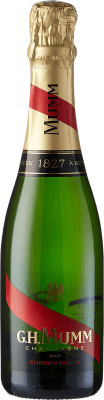 32,95 € Kostenloser Versand | Weißer Sekt G.H. Mumm Cordon Rouge Brut Große Reserve A.O.C. Champagne Frankreich Pinot Schwarz, Chardonnay, Pinot Meunier Halbe Flasche 37 cl