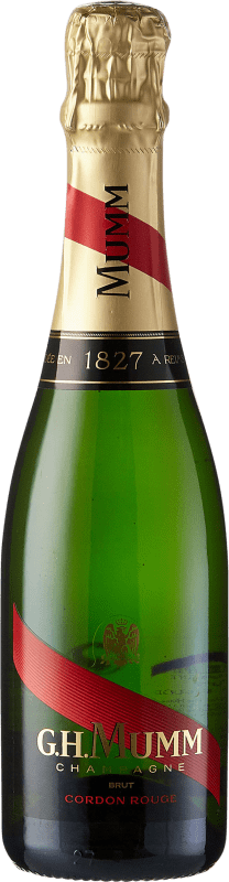 32,95 € Free Shipping | White sparkling G.H. Mumm Cordon Rouge Brut Grand Reserve A.O.C. Champagne France Pinot Black, Chardonnay, Pinot Meunier Half Bottle 37 cl