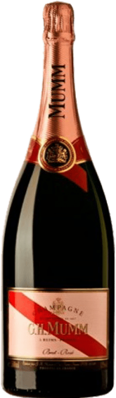 138,95 € Spedizione Gratuita | Spumante rosato G.H. Mumm Cordon Rouge Brut Gran Riserva A.O.C. Champagne Francia Pinot Nero, Chardonnay, Pinot Meunier Bottiglia Magnum 1,5 L